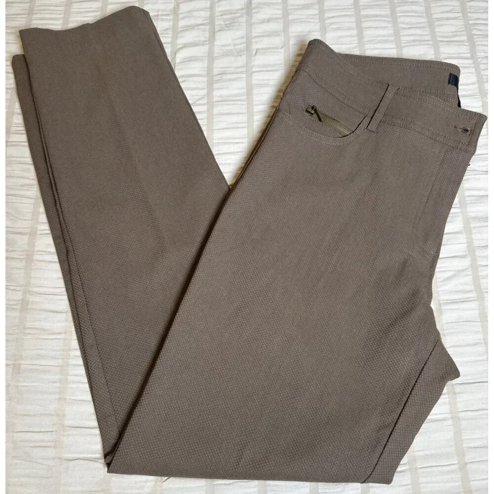 89th & Madison Millennium Straight leg pants, Size 12 Brown Textured Slacks